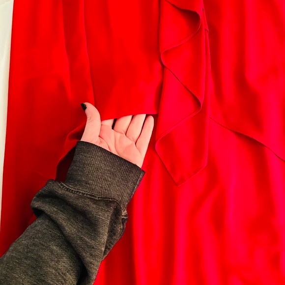 Never worn. BCBG Cherry red high low dress size small. - Picture 7 of 9